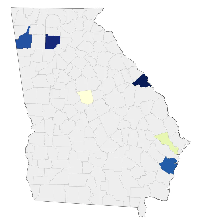 Budgerigar county map