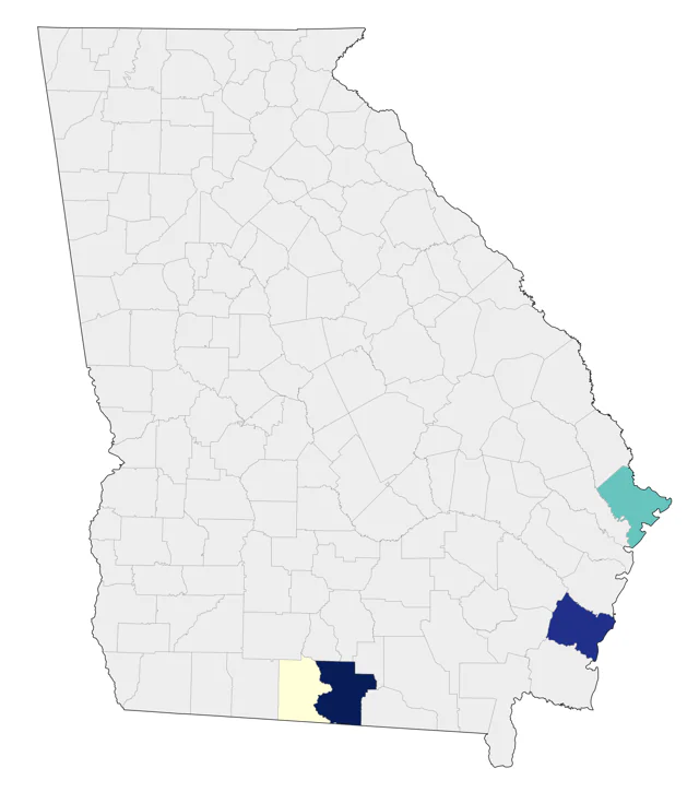 Buff-bellied Hummingbird county map