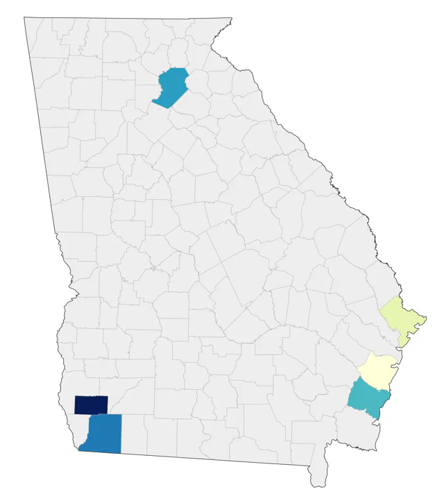 Burrowing Owl county map