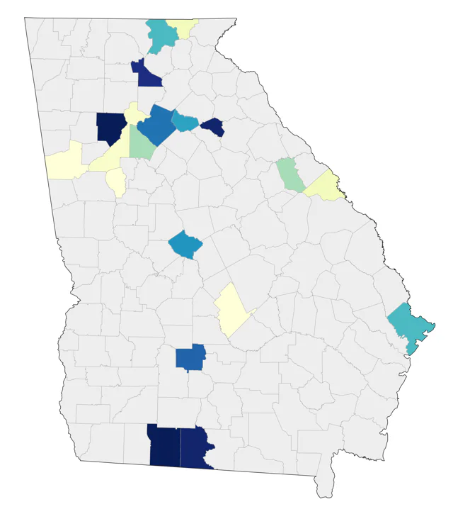 Calliope Hummingbird county map