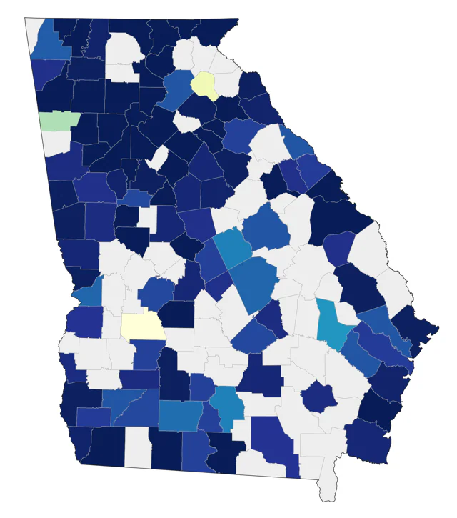 Canvasback county map