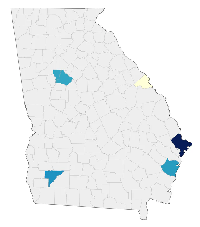 Cinnamon Teal county map