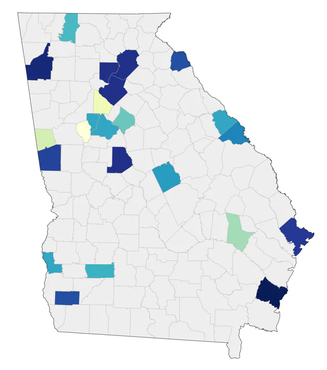 Eared Grebe county map