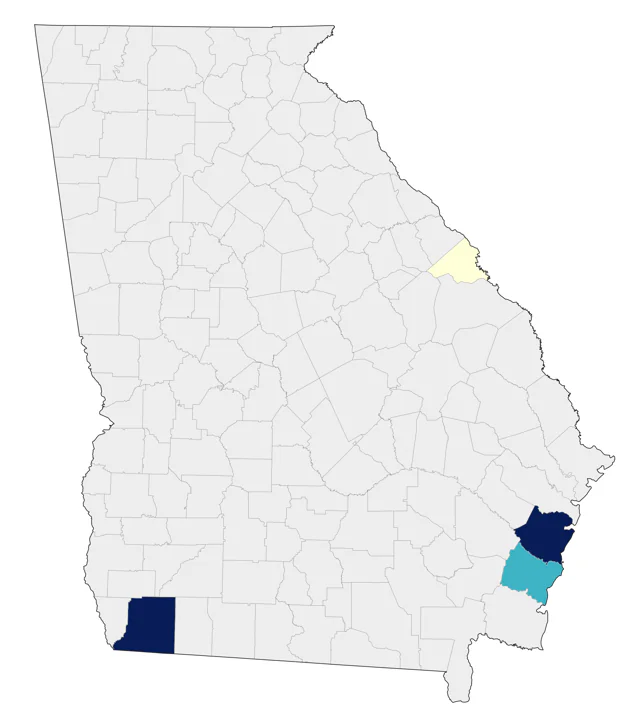 Fulvous Whistling-Duck county map