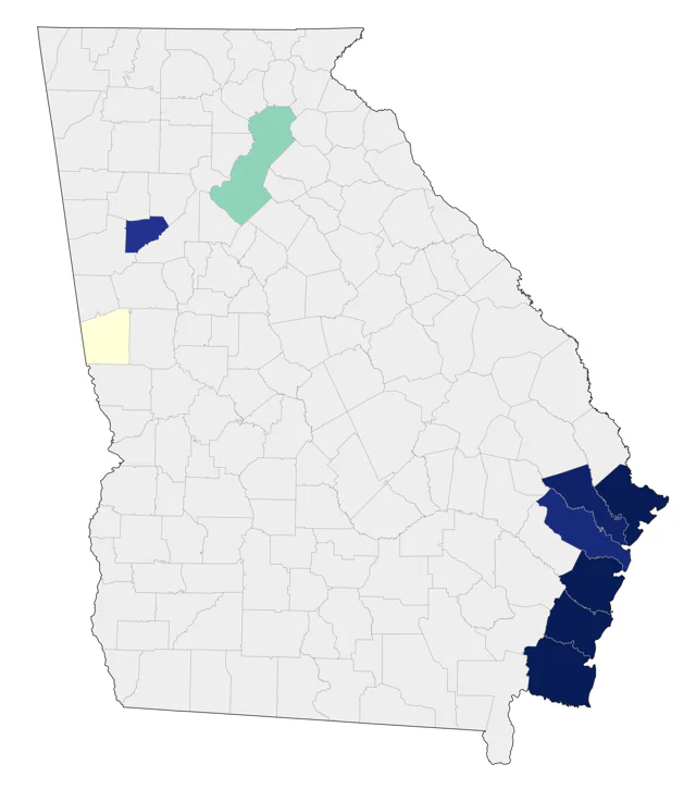 Great Black-backed Gull county map