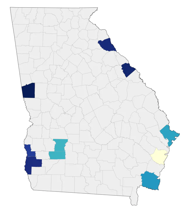 Great Cormorant county map