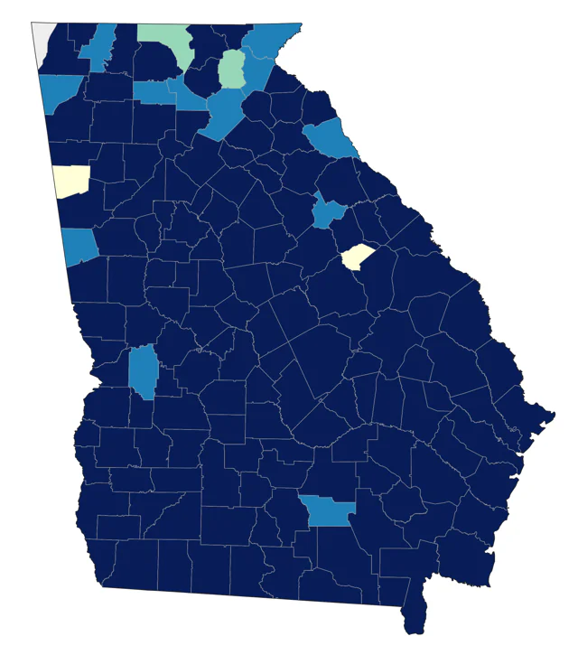 Great Egret county map