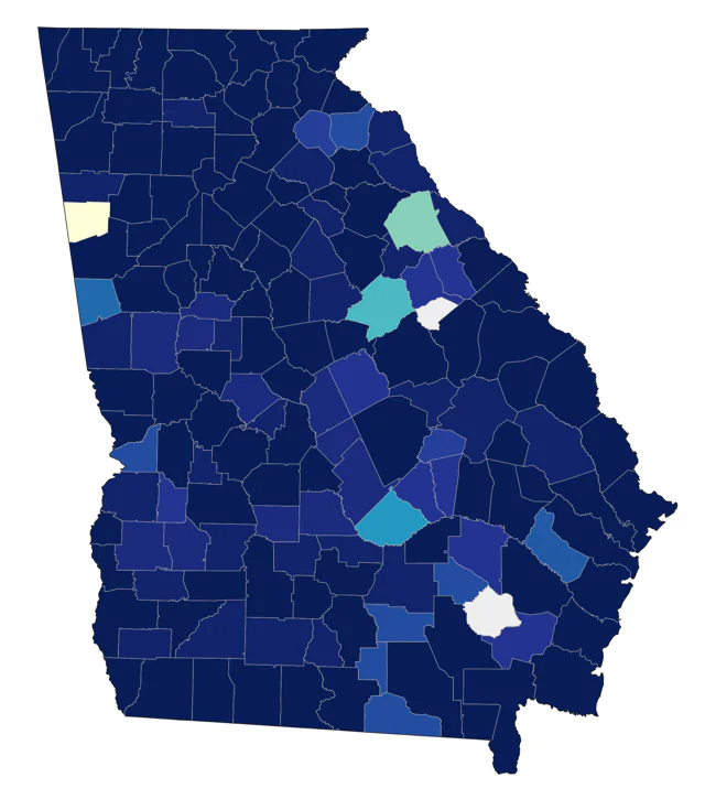 Great Horned Owl county map