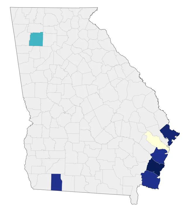 Great Shearwater county map