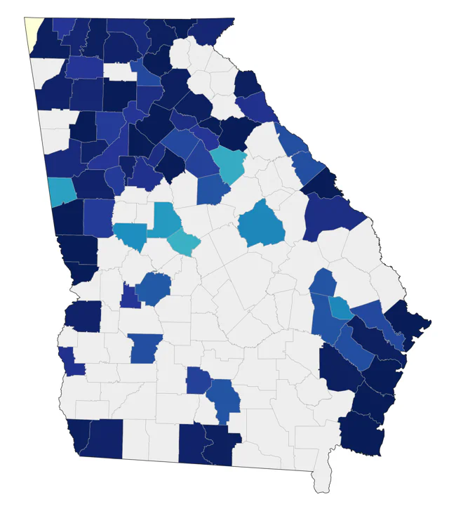 Greater Scaup county map