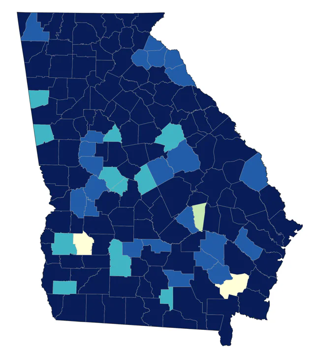 Green Heron county map