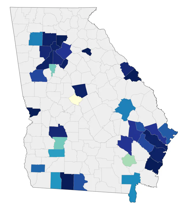 Henslow's Sparrow county map