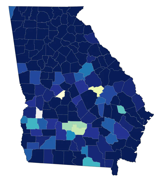 Hooded Merganser county map