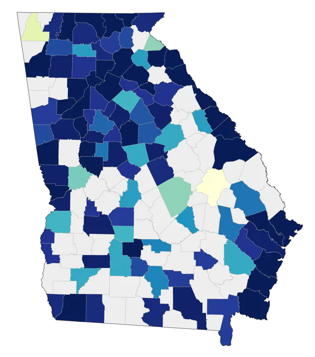 Horned Grebe county map