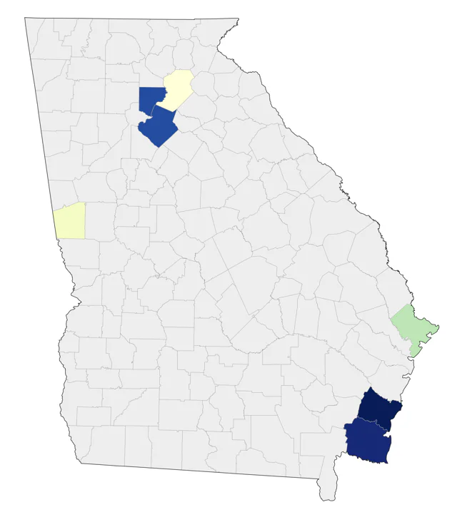 Iceland Gull county map