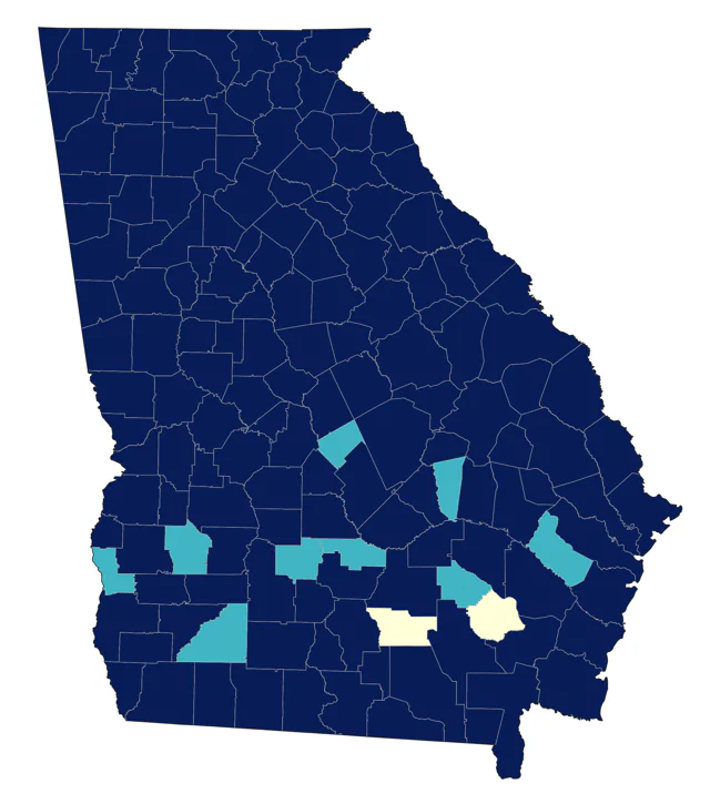 Indigo Bunting county map