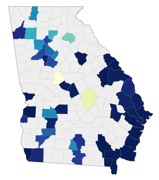 King Rail county map