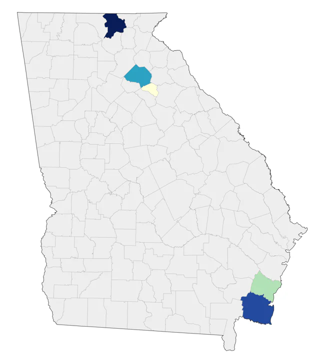 Kirtland's Warbler county map