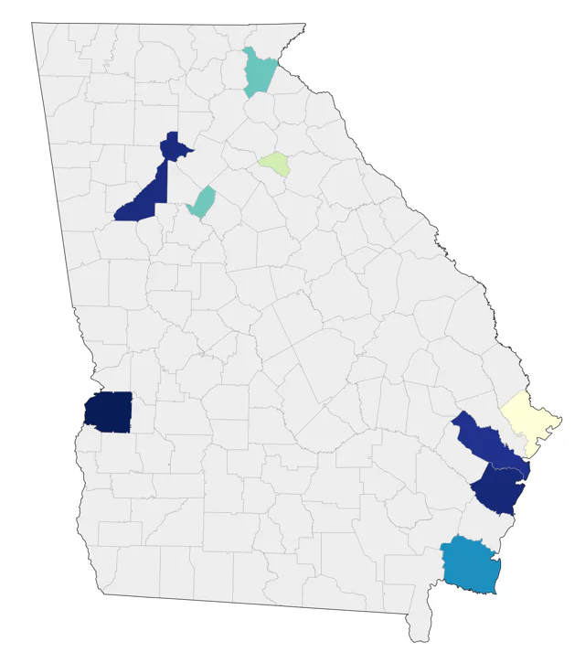 Lark Bunting county map