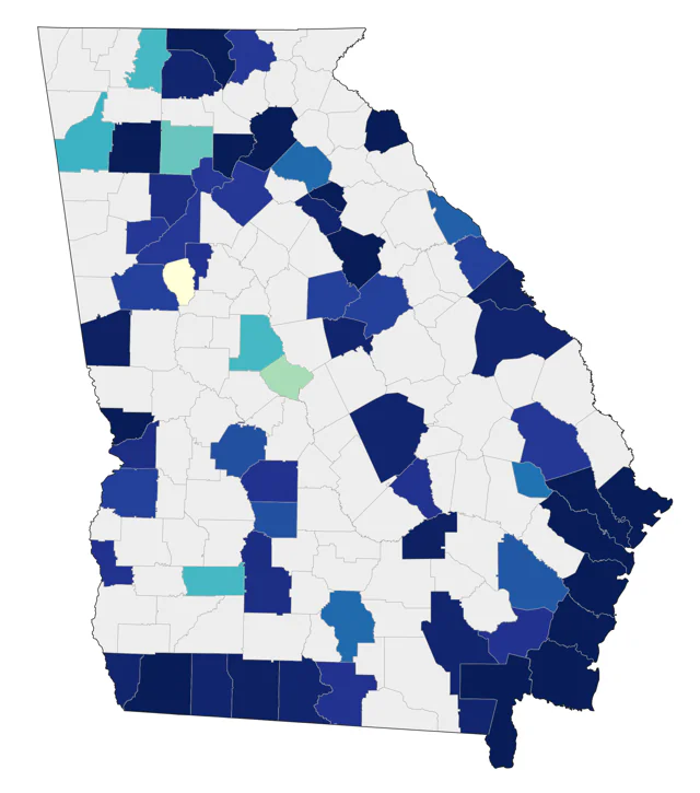 Laughing Gull county map
