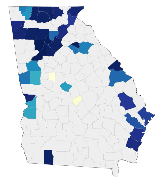 Least Flycatcher county map