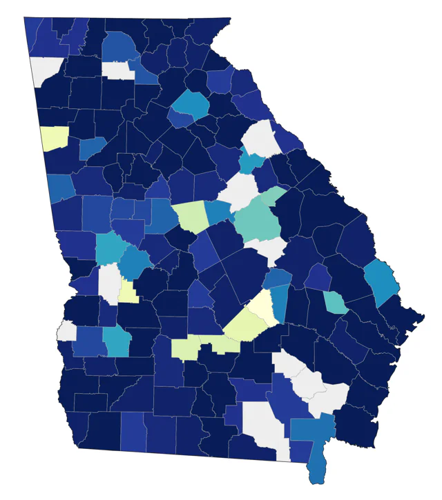 Least Sandpiper county map