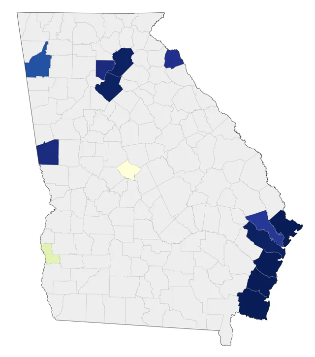 Lesser Black-backed Gull county map