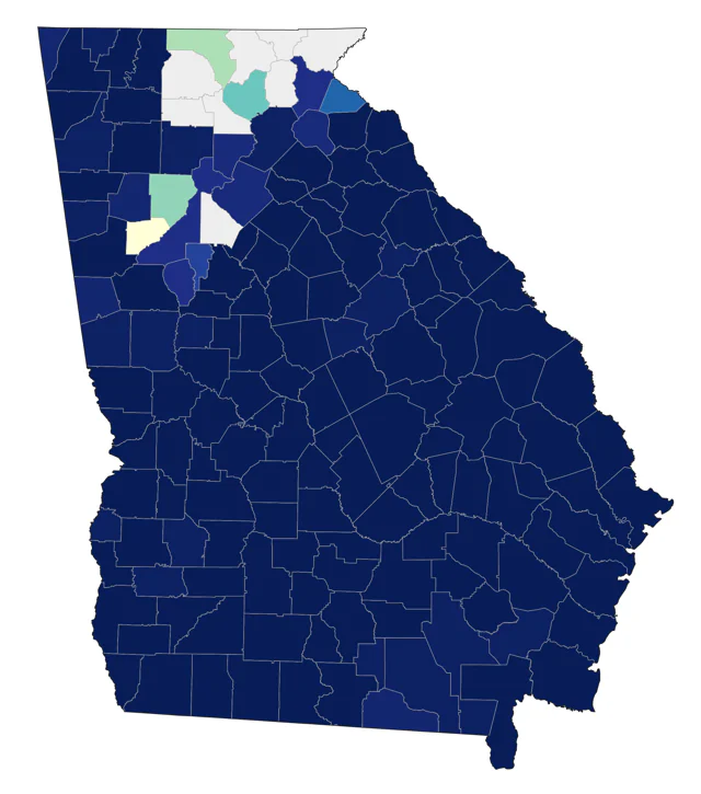 Loggerhead Shrike county map
