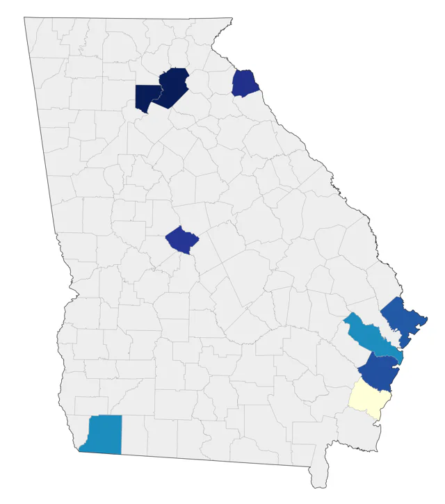 Long-tailed Jaeger county map