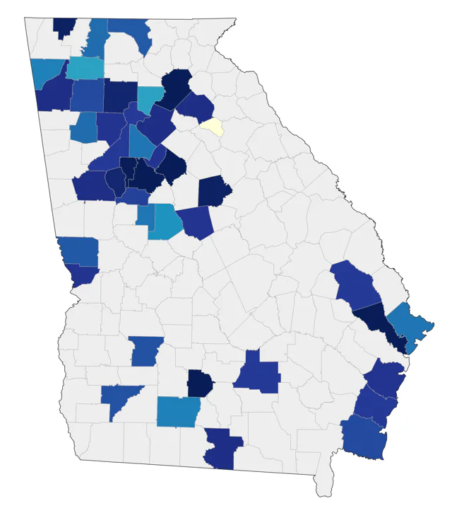 Mute Swan county map
