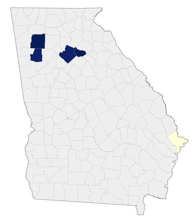 Nanday Parakeet county map
