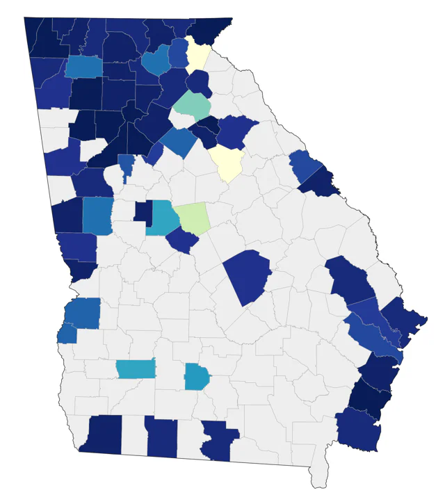 Nashville Warbler county map