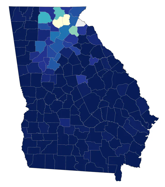 Northern Bobwhite county map