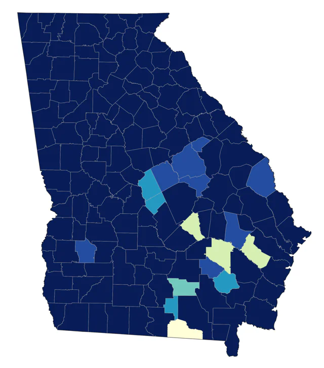 Northern Rough-winged Swallow county map