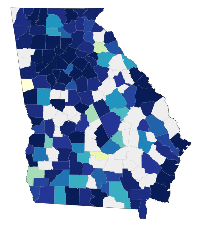 Northern Shoveler county map