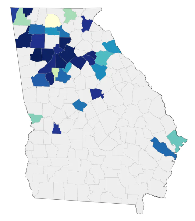 Olive-sided Flycatcher county map
