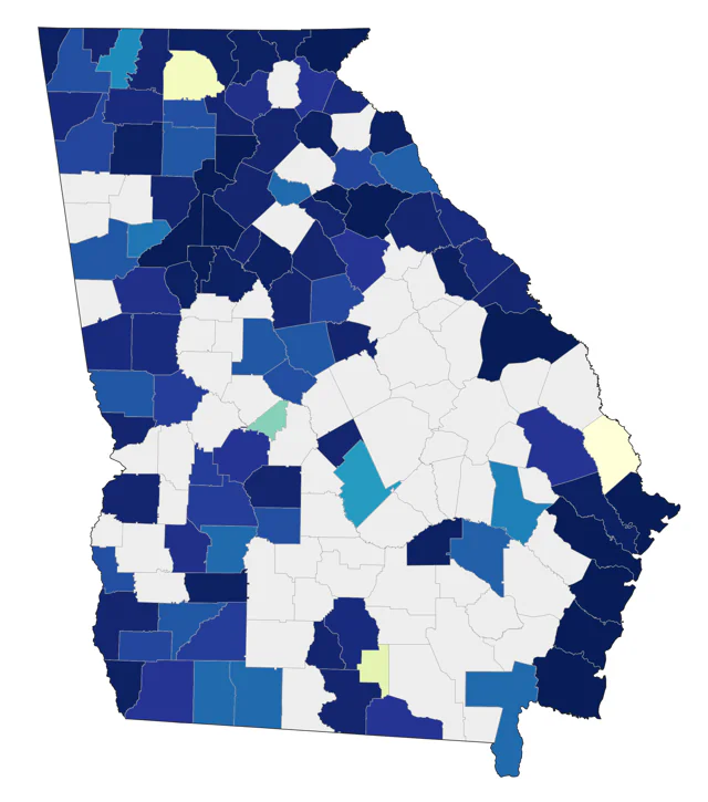 Peregrine Falcon county map