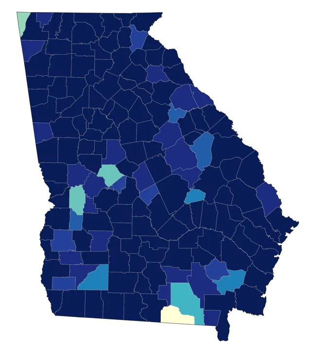 Pied-billed Grebe county map