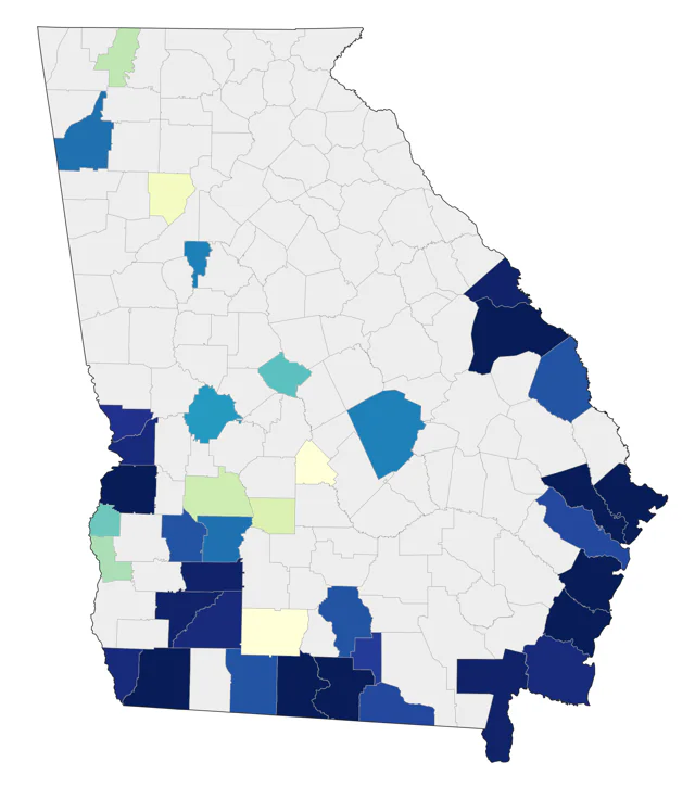 Purple Gallinule county map