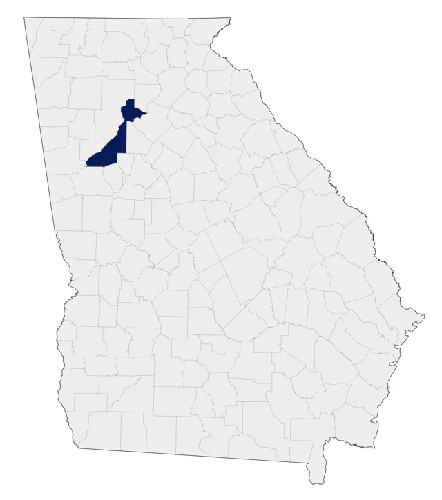 Red-crested Cardinal county map