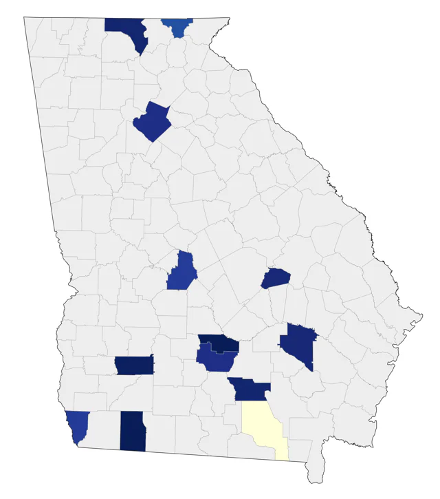 Red Junglefowl county map