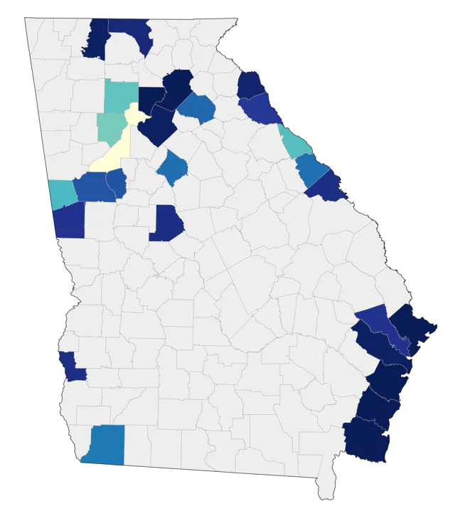 Red-throated Loon county map