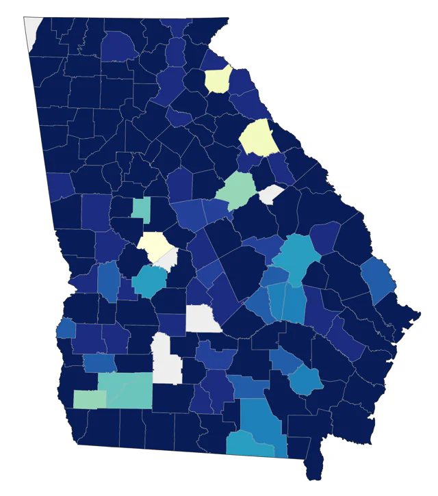 Ring-necked Duck county map