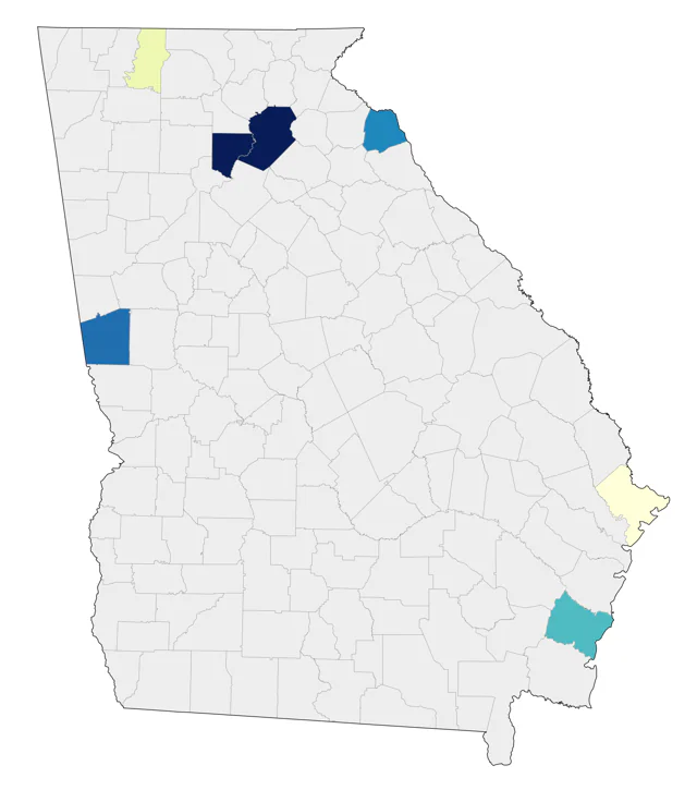 Sabine's Gull county map