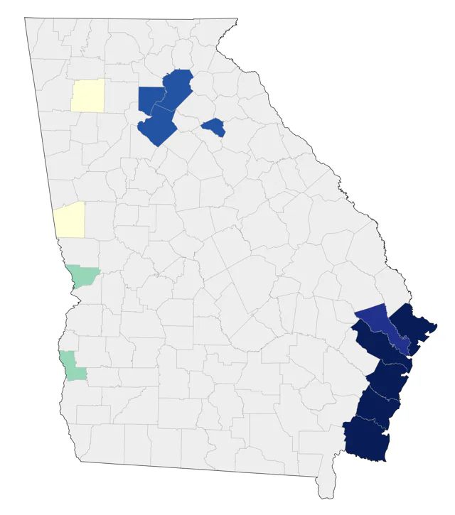 Sandwich Tern county map