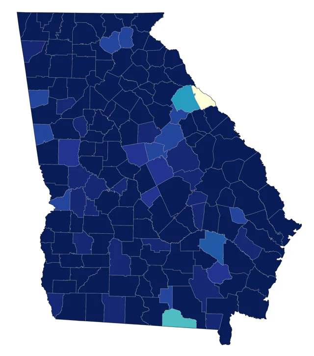 Savannah Sparrow county map
