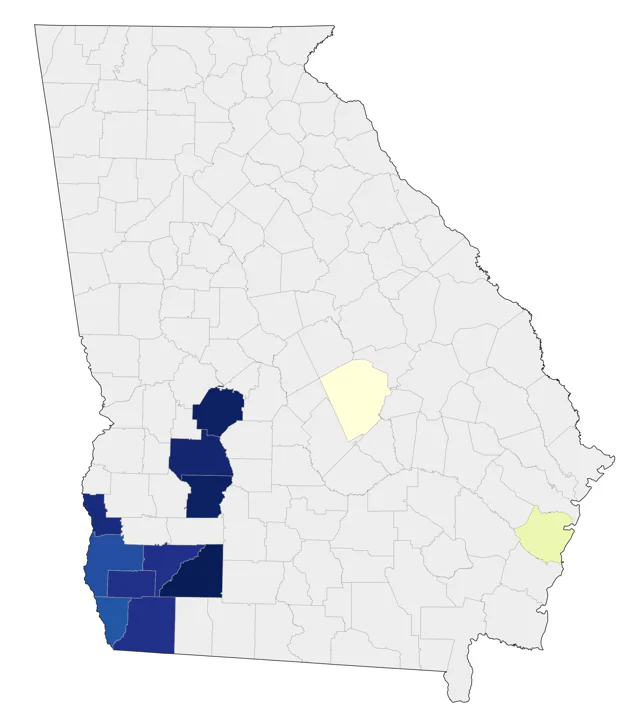 Say's Phoebe county map