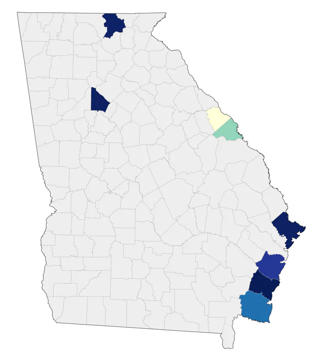 Snow Bunting county map