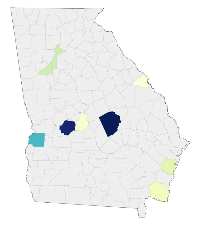 Sprague's Pipit county map