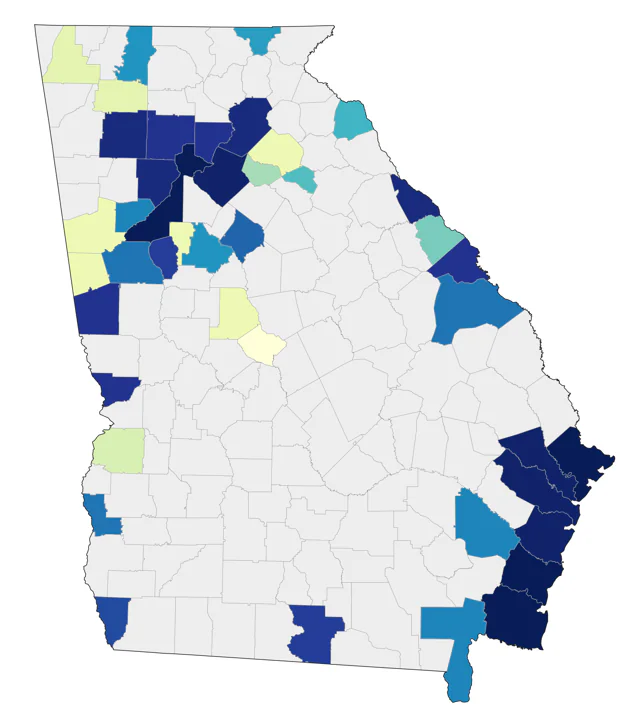 Surf Scoter county map